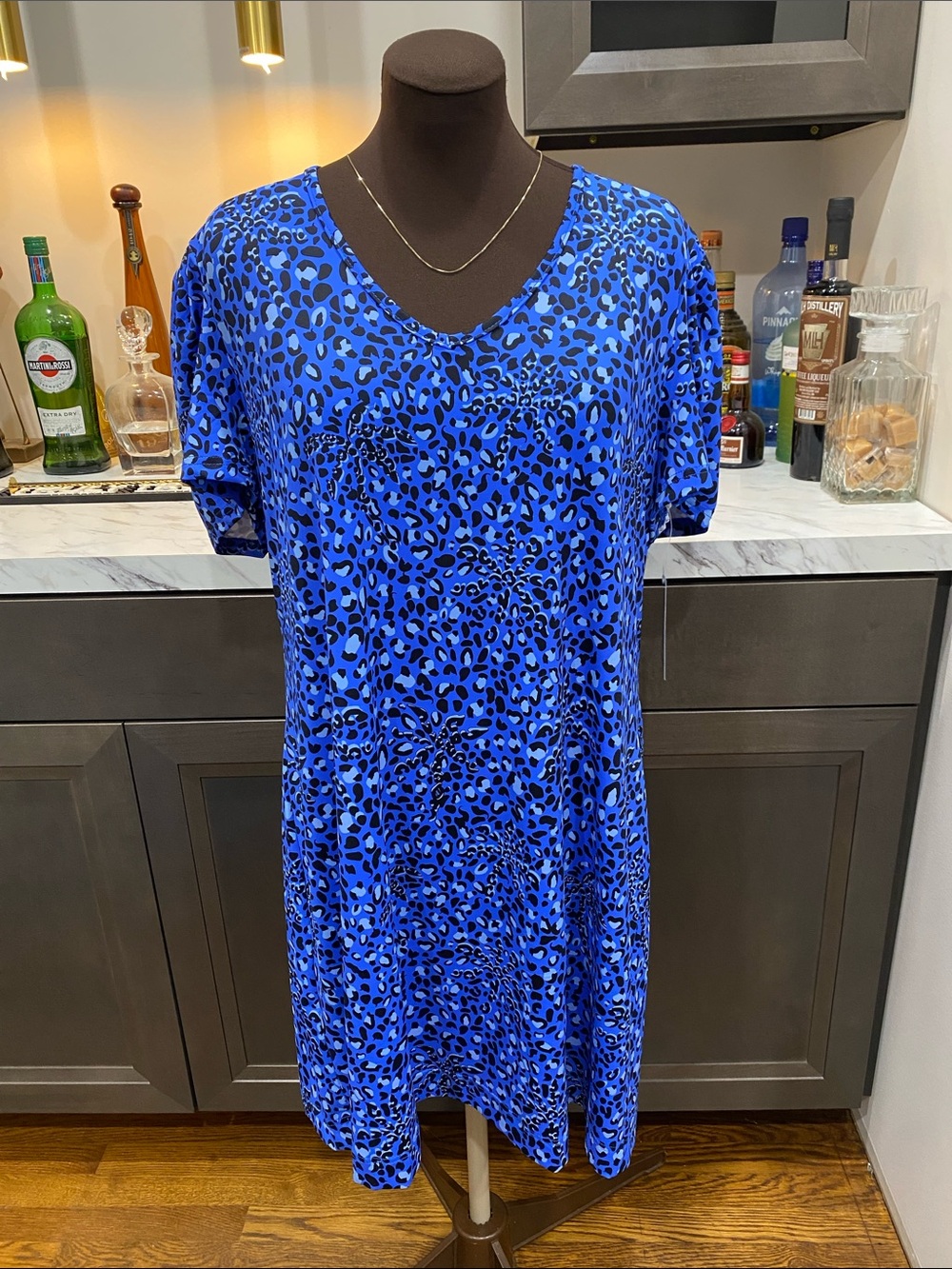 Lulu B dress stretch, palm tree coastal new
